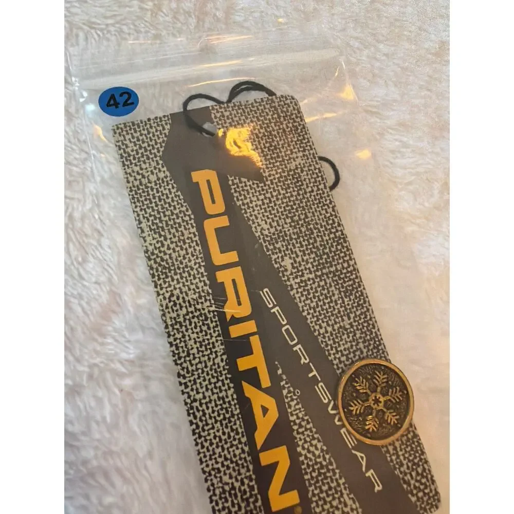 Vintage Puritan Sportswear Snowburne Sweater Hang Tag Snowflake Button USA